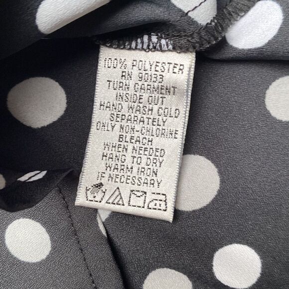 Bob Mackie Polka Dot Long Sleeve Shirt Top - Picture 7 of 12